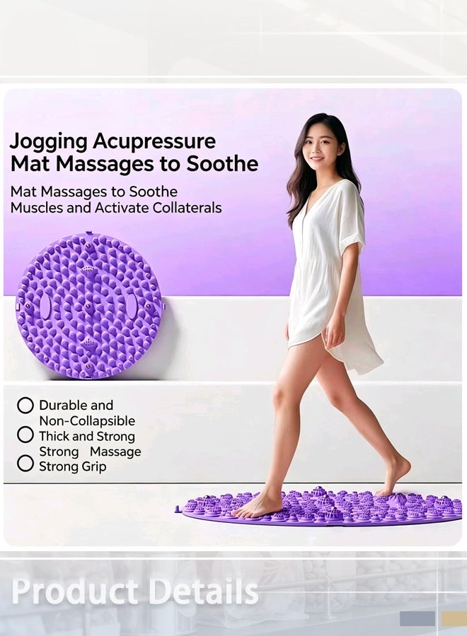 Maya 1-Pcs Non-Slip Acupressure Mat (Purple)—crafted from durable, non-slip silicone and polyester, suitable for home fitness and training. It features a foot massage function that helps promote blood circulation, makes an ideal gift for Mother's Day and Christmas, and requires no batteries - Image 3