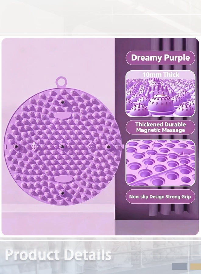 Maya 1-Pcs Non-Slip Acupressure Mat (Purple)—crafted from durable, non-slip silicone and polyester, suitable for home fitness and training. It features a foot massage function that helps promote blood circulation, makes an ideal gift for Mother's Day and Christmas, and requires no batteries - Image 2