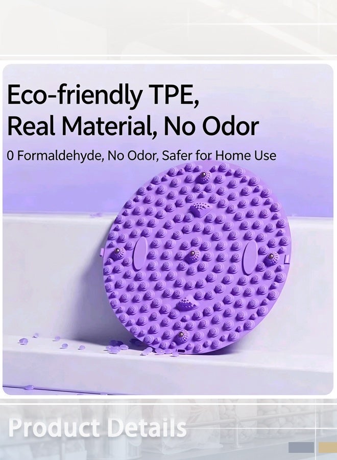 Maya 1-Pcs Non-Slip Acupressure Mat (Purple)—crafted from durable, non-slip silicone and polyester, suitable for home fitness and training. It features a foot massage function that helps promote blood circulation, makes an ideal gift for Mother's Day and Christmas, and requires no batteries - Image 5