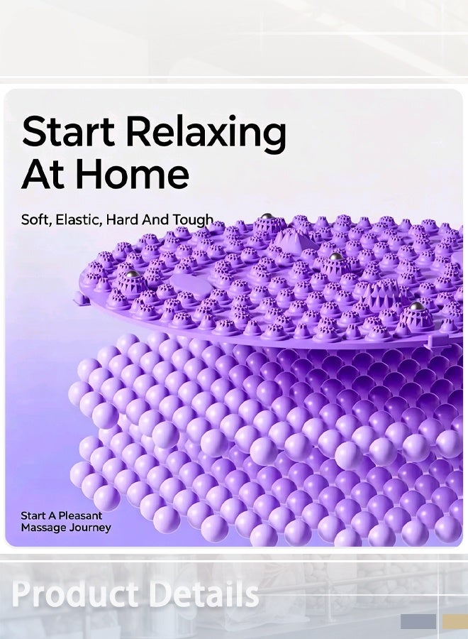 Maya 1-Pcs Non-Slip Acupressure Mat (Purple)—crafted from durable, non-slip silicone and polyester, suitable for home fitness and training. It features a foot massage function that helps promote blood circulation, makes an ideal gift for Mother's Day and Christmas, and requires no batteries - Image 4