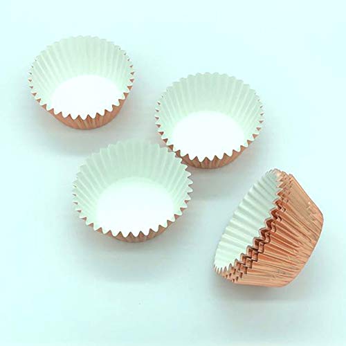 Huaswan Sweet Rose Gold Foil Cupcake Liners Standard Baking Cups for Wedding, Party and More, 120-Count - Image 3