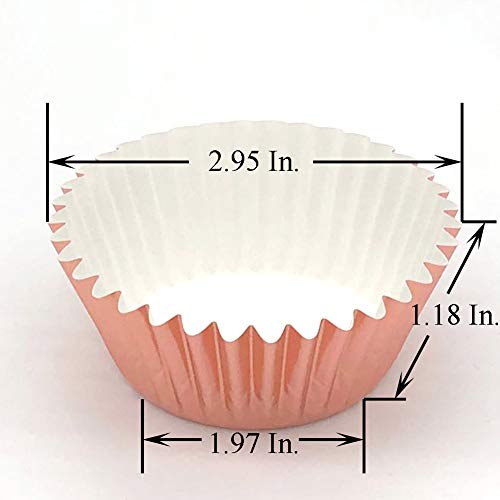 Huaswan Sweet Rose Gold Foil Cupcake Liners Standard Baking Cups for Wedding, Party and More, 120-Count - Image 2