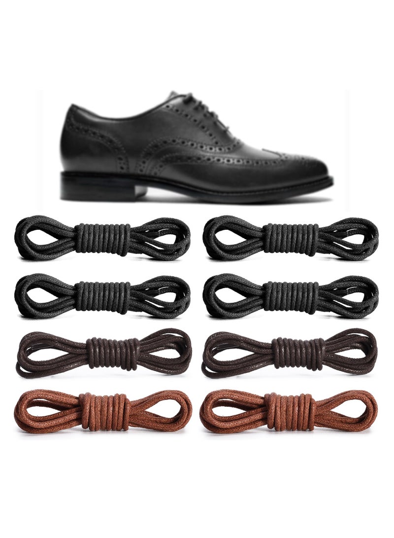 أوزيغالور حزمة من 4 أجزاء من الأحزمة المشدودة الدائرية للأحذية والحذاء - أسود، بني قرمزي، قهوة - Image 1