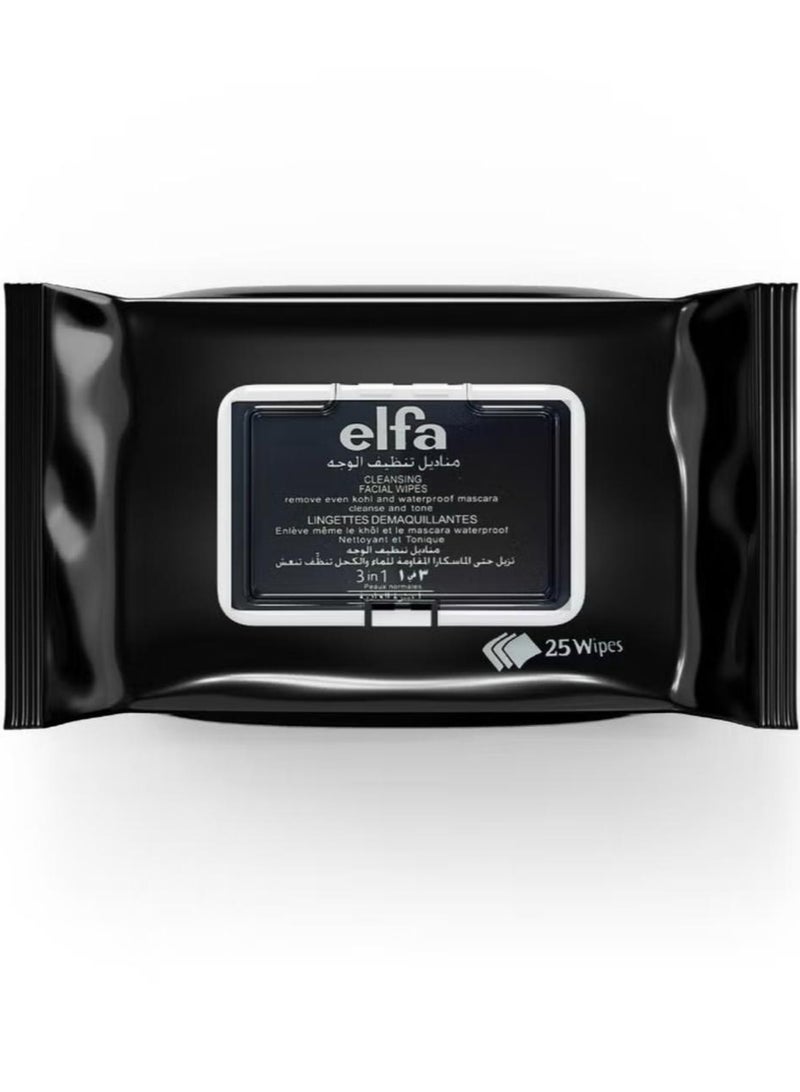elfa Wet wipes for cleaning the face 3 in 1, 25 pieces