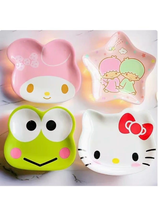 Generic Sanrio Hello Kitty Shaped Plate – Cute Cartoon Snack Dish, Small Dessert & Candy Tray  - Image 3