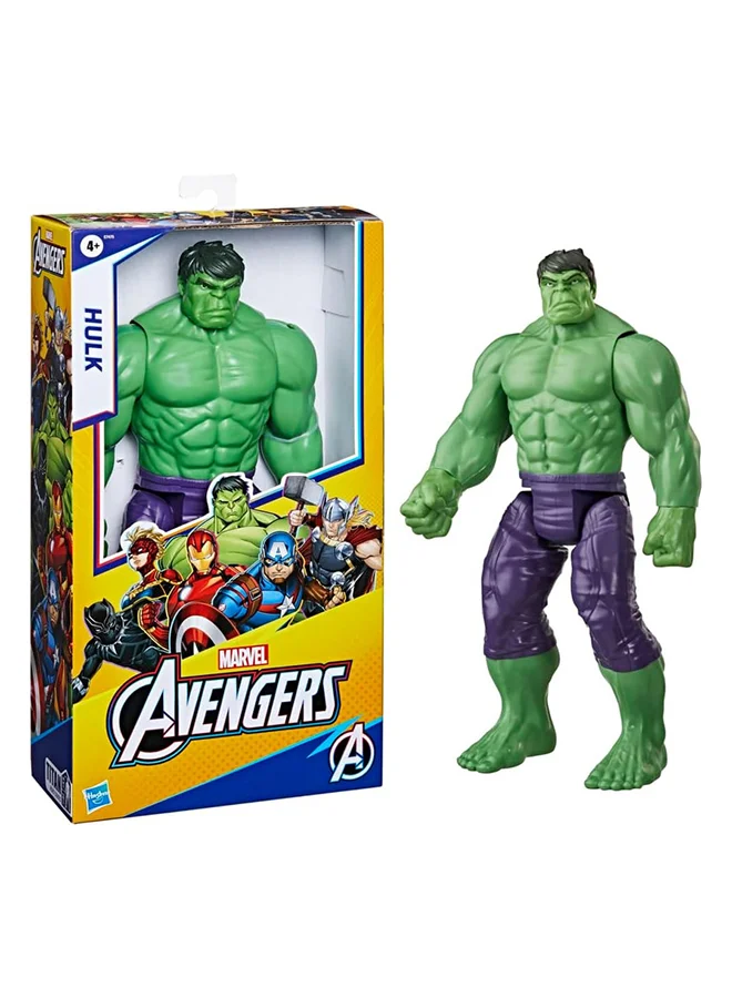 MARVEL Avengers Marvel Titan Hero Series Blast Gear Deluxe Hulk Action Figure, 12-Inch Toy, Inspired by Marvel Comics, for Kids Ages 4 and Up , Green