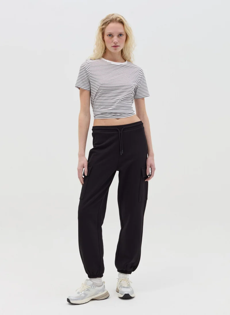 او في اس Cargo Joggers In Fleece With Drawstring