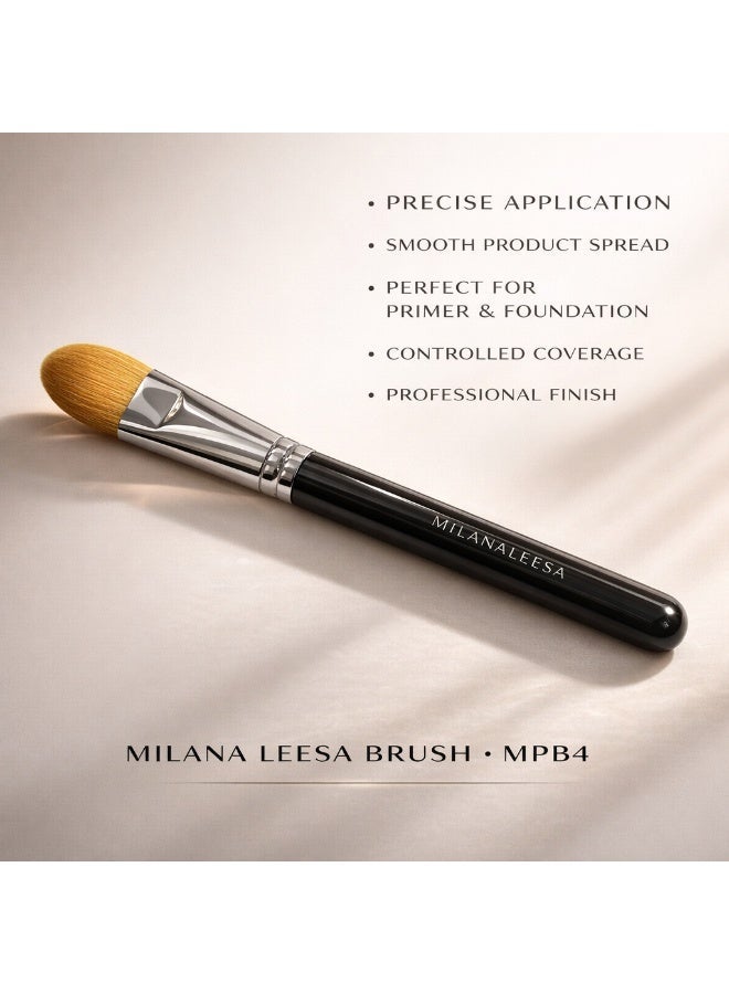 Flat Foundation Brush for Liquid Makeup – Precision Primer & Foundation Brush, Dense Synthetic Bristles, Smooth Even Coverage, Professional Makeup Brush for Face Blending - Image 3