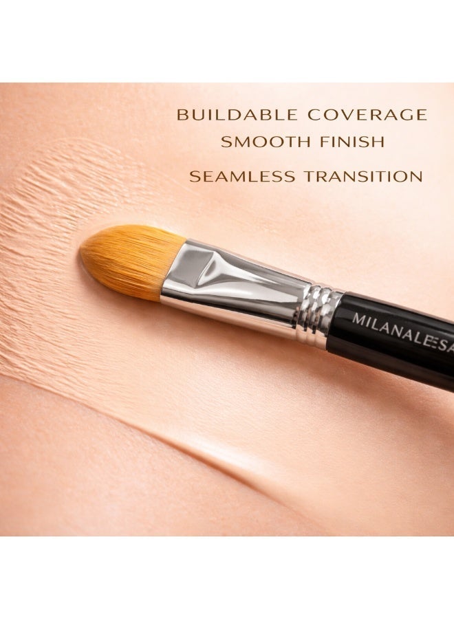 Flat Foundation Brush for Liquid Makeup – Precision Primer & Foundation Brush, Dense Synthetic Bristles, Smooth Even Coverage, Professional Makeup Brush for Face Blending - Image 4