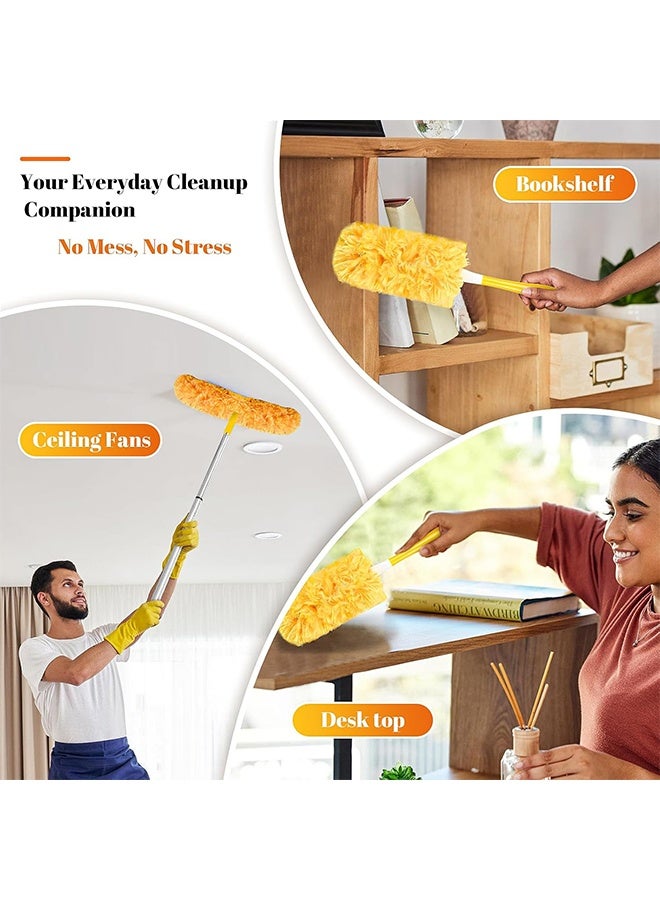 انت تعبئة 20 قطعة من الأقمشة بغبار دوار، تعبئة بغبار كهروستاتيكي صغير بزاوية 360 درجة للخدمة الشاقة مع مقبض واحد، مجموعة غبار غير معطرة، تعبئة متعددة الأسطح للتنظيف، غبار ألياف كهروستاتيكية صغيرة قابل للتخلص منها - Image 3