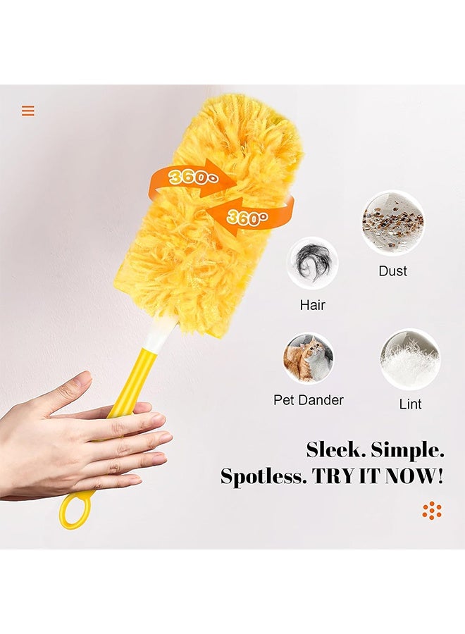 انت تعبئة 20 قطعة من الأقمشة بغبار دوار، تعبئة بغبار كهروستاتيكي صغير بزاوية 360 درجة للخدمة الشاقة مع مقبض واحد، مجموعة غبار غير معطرة، تعبئة متعددة الأسطح للتنظيف، غبار ألياف كهروستاتيكية صغيرة قابل للتخلص منها - Image 5