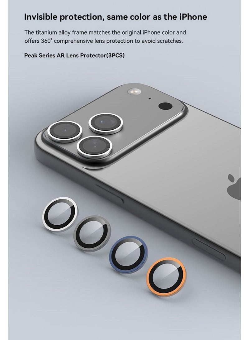 devia iPhone 17 Pro / 17 Pro Max Lens Protector Titanium Gray - Tempered Glass with Titanium Frame Premium Dual AR Protection and 99% Ultra Clear - Image 5