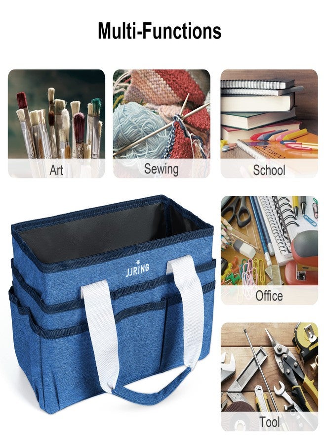 JJRING Craft Organizer Tote Bag, Large Art Storage Box with Multiple Pockets, Dark Purple Sewing Bag for Arts, Crafts, Scrapbooking, School, Medicine and Office Supplies - Image 5