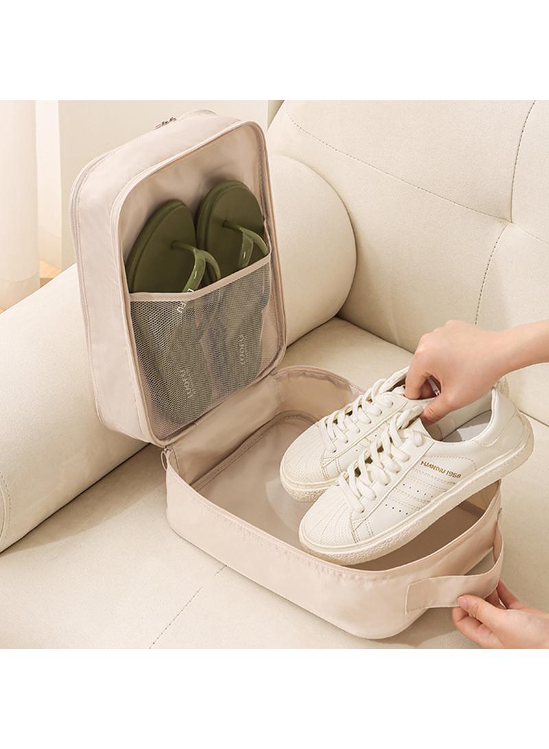 Y&D Shoe Bag Shoes Storage Bag Double-Layer Three-Position Boot Cover Dustproof Travel Handbag Shoe Cover Bag-Creamy-white37*26*20CM - Image 4