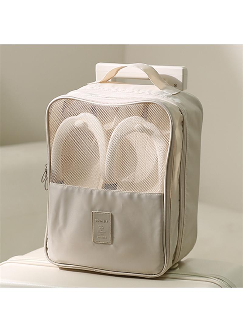 Y&D Shoe Bag Shoes Storage Bag Double-Layer Three-Position Boot Cover Dustproof Travel Handbag Shoe Cover Bag-Creamy-white37*26*20CM - Image 2