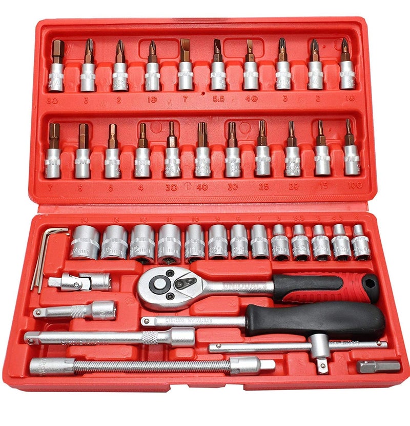 Tactine 46 Pieces hand tools Machines Automotive Furniture Appliance Computers Bicycles Toys vehicle maintenance and repair EASY TO CARRY - Image 1