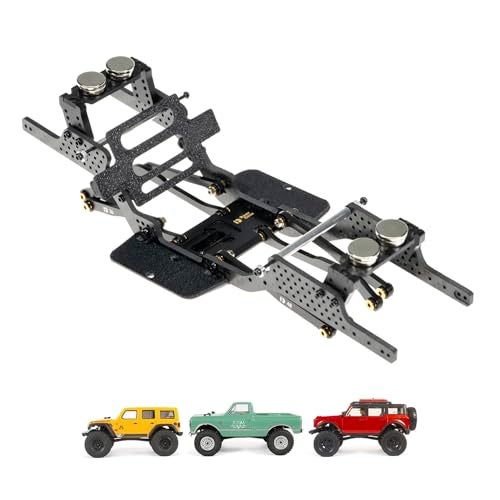 RampCrab Carbon Fiber Chassis Kit for SCX24 7 Angled Skid LCG Chassis Kit for SCX24 C10 JLU Bronco Upgrade Part - Image 1