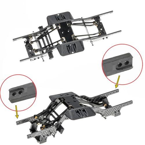 RampCrab Carbon Fiber Chassis Kit for SCX24 7 Angled Skid LCG Chassis Kit for SCX24 C10 JLU Bronco Upgrade Part - Image 5