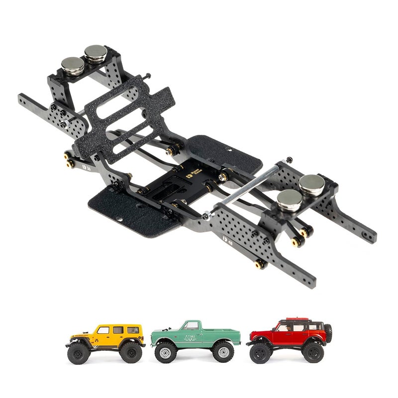 RampCrab Carbon Fiber Chassis Kit for SCX24 7 Angled Skid LCG Chassis Kit for SCX24 C10 JLU Bronco Upgrade Part - Image 3