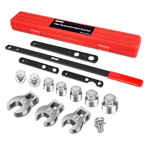 DNA MOTORING 16pc Serpentine Belt Tool Set Install Remove Serpentine Belts For Spring Loaded With Case TOOLS00539 - Image 1