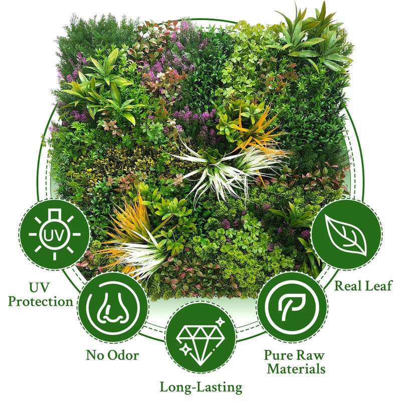ODTORY Artificial Greenery Grass Wall Panels: 40'' x 120'' UV-Anti Faux Greenery Ivy Privacy Fence Screen Backdrop Boxwood Vine Leaf Hedges for Patio, Balcony, Garden, Green Decor - Image 4