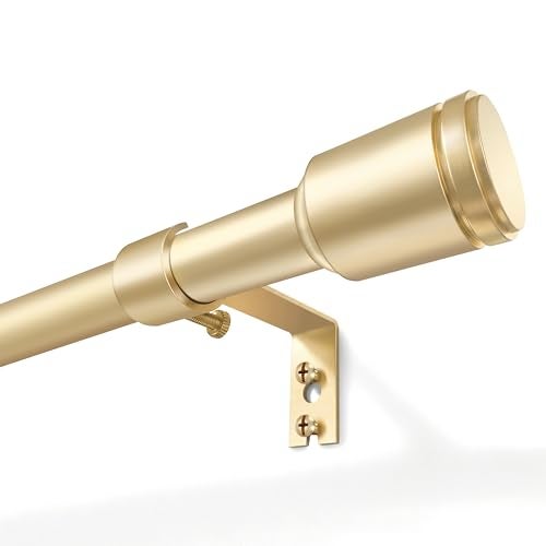 Edidonson 5/8” Diameter Curtain Rods 30-90 Inch, for 30-84 Inch Windows, Adjustable Splicing Gold Curtain Rods for Windows with Brackets, Window Rod Long Small Curtains Rod - Image 1