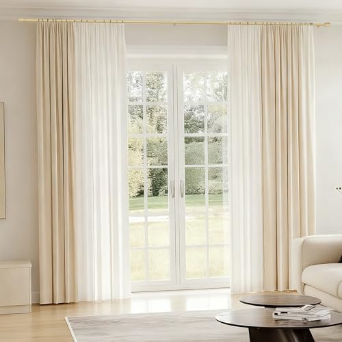 Edidonson 5/8” Diameter Curtain Rods 30-90 Inch, for 30-84 Inch Windows, Adjustable Splicing Gold Curtain Rods for Windows with Brackets, Window Rod Long Small Curtains Rod - Image 5