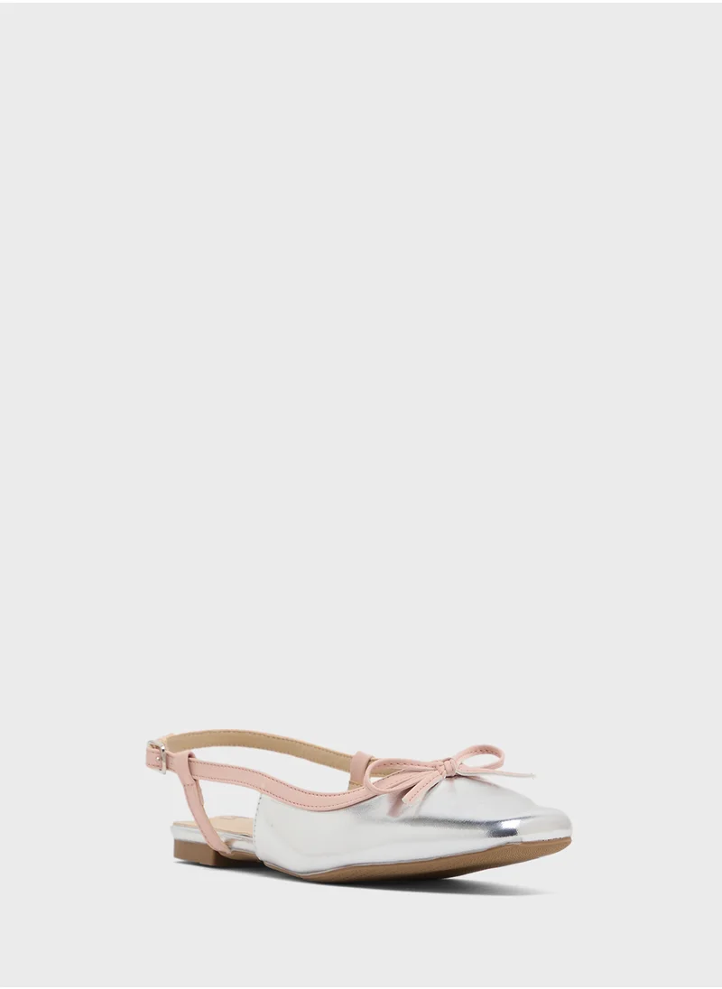 جينجر Sling Back Ballerina Flat With Bow