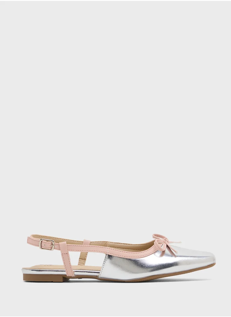 جينجر Sling Back Ballerina Flat With Bow