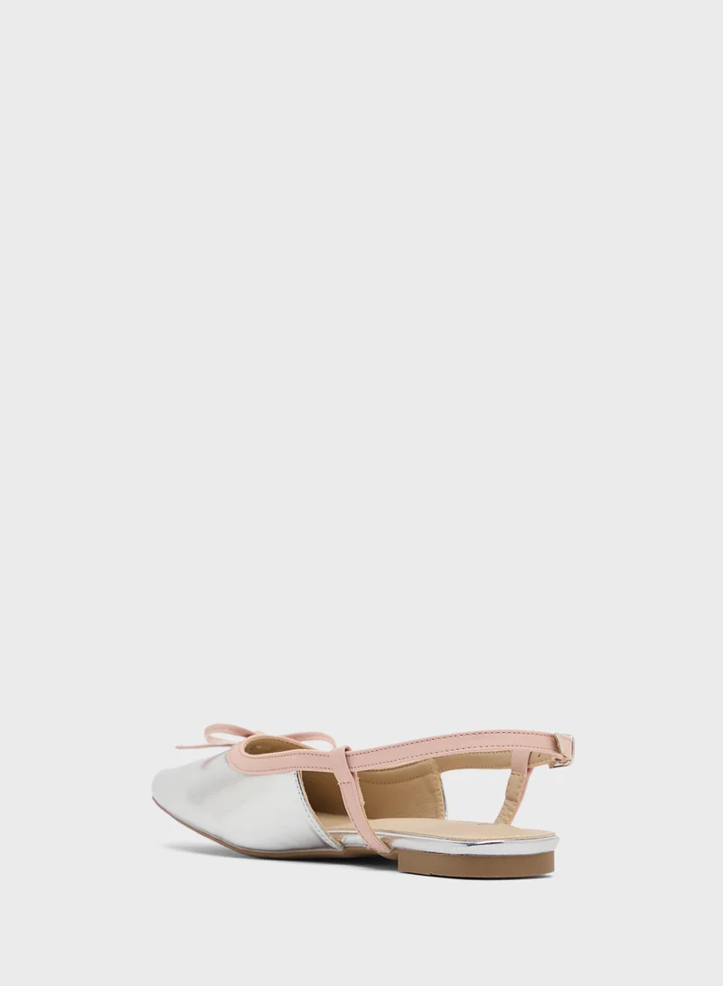 Ginger Sling Back Ballerina Flat With Bow