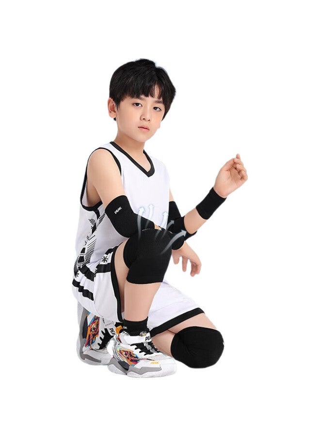 Peak Children'S Knee Pads, Basketball Elbow Pads, Sports Protective Gear Set, Ankle Guards, Wrist Guards, Protective Equipment For Soccer, Cycling, Anti-Fall, Full Set Of Impact Protection - Image 3