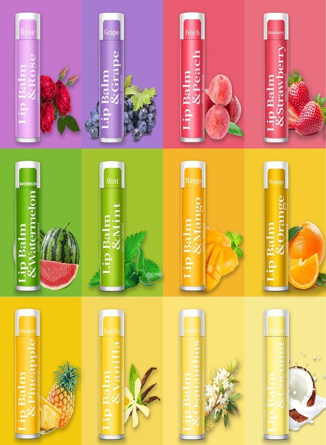 RBUGR 250 Pcs Lip Balm Bulk,12 Fruit Flavored Natural Bulk Lip Balm, Lip Balms Pack with Vitamin E, Lip Balms Gift Set Women Stocking Stuffers Party Favors, Moisturizing&Soothing(4.2g/0.15oz) - Image 2