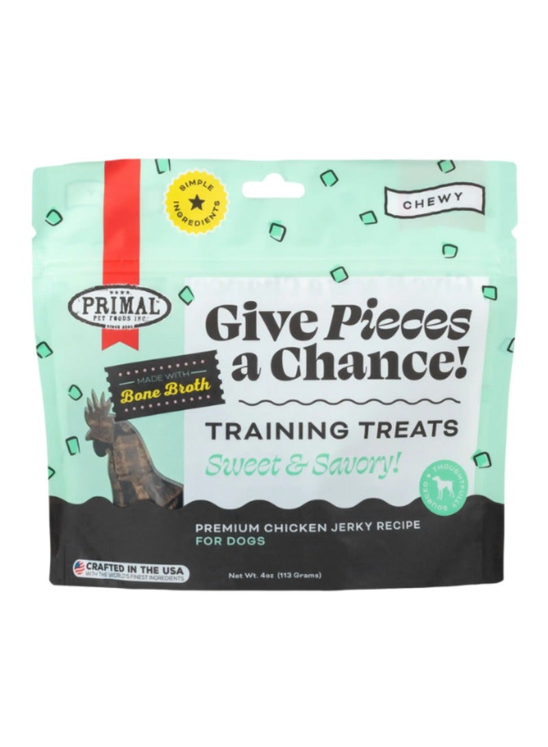 Primal Pet Foods Give Pieces A Chance Chicken With Broth Jerky Treat For Dog 113g - Image 1
