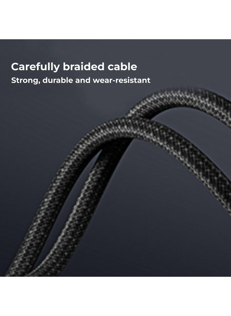 Remax Mena 100W Data Cable With Display (USB-C to Type-C), Fast Charging Zinc-Alloy Braided Elastic Cable with Charging Indicator, Fast Charging + Data Transmission,1.2M Length (White) - Image 4