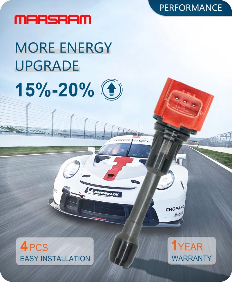 Marsram Ignition Coil Pack UF549 for 2007 2008 2009 2010 2011 2012 Nissan Altima Versa Sentra Cube NV200 Rogue 2013 2014 2015 Infiniti M56 FX50 QX60 2.5L 2.0L 1.8L Replace for C1696 4pcs - Image 3