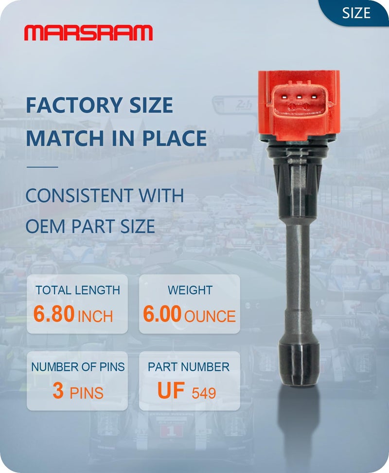 Marsram Ignition Coil Pack UF549 for 2007 2008 2009 2010 2011 2012 Nissan Altima Versa Sentra Cube NV200 Rogue 2013 2014 2015 Infiniti M56 FX50 QX60 2.5L 2.0L 1.8L Replace for C1696 4pcs - Image 5