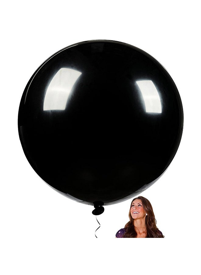 PartyWoo Black Balloons, 4 Pcs 36 Inch Large Matte Black Balloons, Big Black Balloons For Balloon Garland Or Arch As Party Decorations, Birthday Decorations, Retirement Party Decorations, Black-Y18  - Image 1