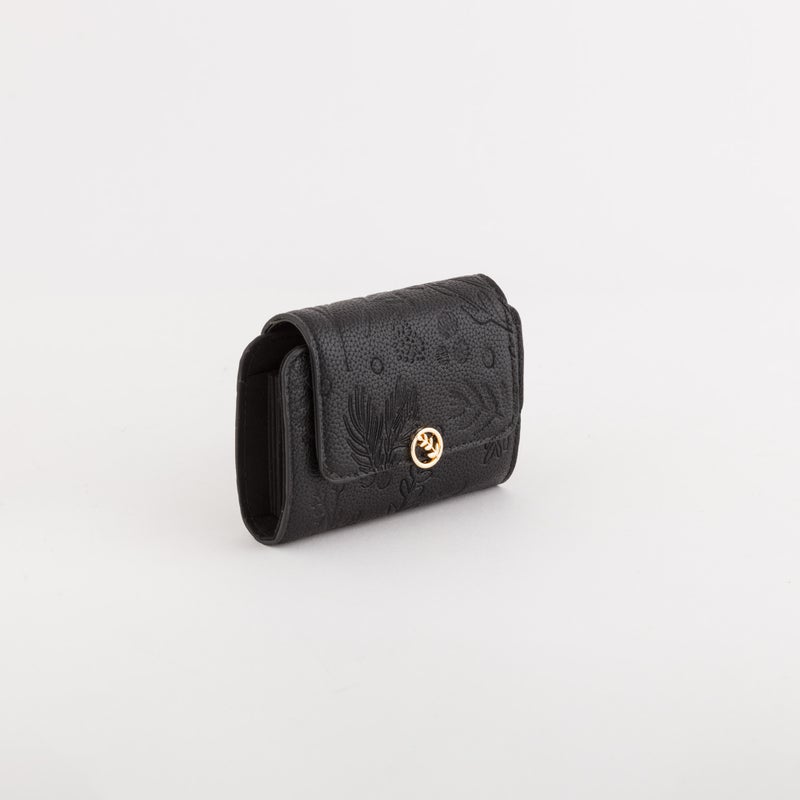 CARPISA NATALIE Black Embossed Compact Wallet for Women - Image 1