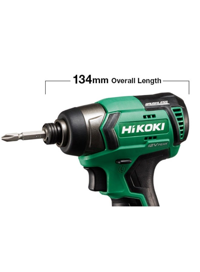 Hikoki سائق تأثير لاسلكي هيكوكی، محرك بدون فرش، بطارية ليثيوم أيون 4.0Ah، عزم دوران 135Nm، خفيف الوزن 1.1kg – نموذج WH12DDFWZ - Image 2