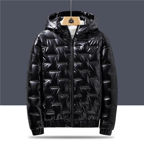 Winter Mens Trendy Hooded Padded Jacket Black  - Image 1