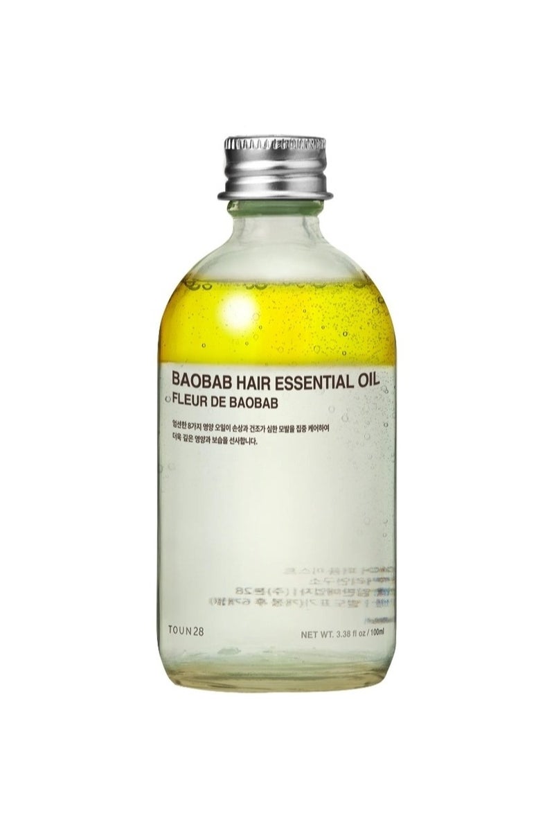 TOUN28 Baobab Hair Essential Oil, Natural Oil for Dry Hair, Silicone-Free, Lightweight Long-Lasting Hydration & Scent, Korean Hair Care, 100mL - Image 1