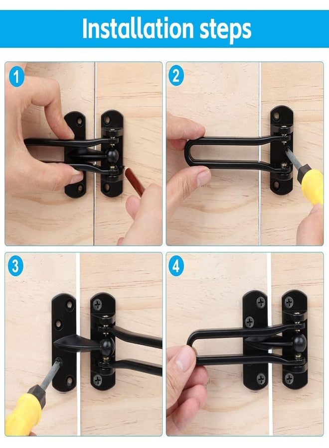 SANTALON Heavy Duty Stainless Steel Flip Latch - Rustproof Security Bolt for Doors, Gates, Windows, Cabinets & Barns | Easy Installation, Weather-Resistant Lock (Black, Swing Bar Door Latch) - Image 4