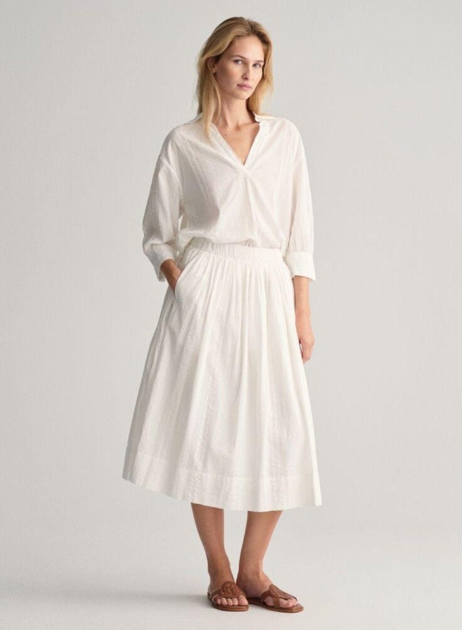 غانت Gant Seersucker Striped Pull-On Skirt  - Image 1