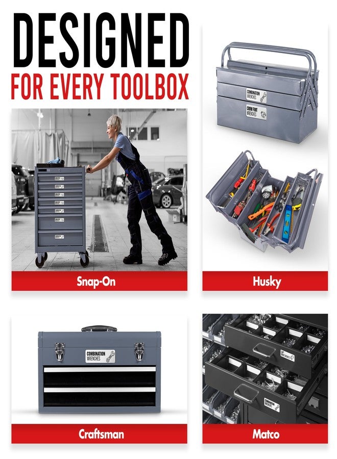 Itera Toolbox Organization Magnetic Labels - 80 Large, Tool Chest Organizer Labels with Strong Magnets & Easy to Read Printing - Fits All Brands of Steel Tool Box Drawers (White 3.125 x 1.0 Inches) - Image 5