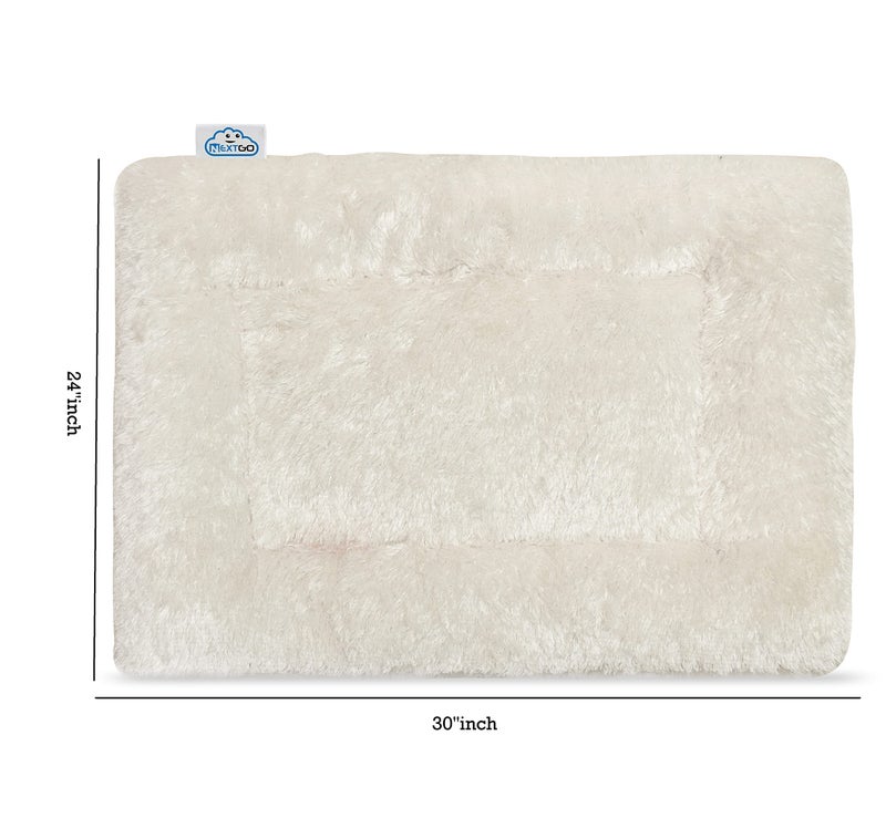 NEXTGO Floor Seat Cushions Yoga Meditation Mat Pooja aasan Soft Extra Comfortable Feather Touch Last Long upto washable material Size 24 x 30 Inch 2 x 2.5 Fit Color White - Image 3