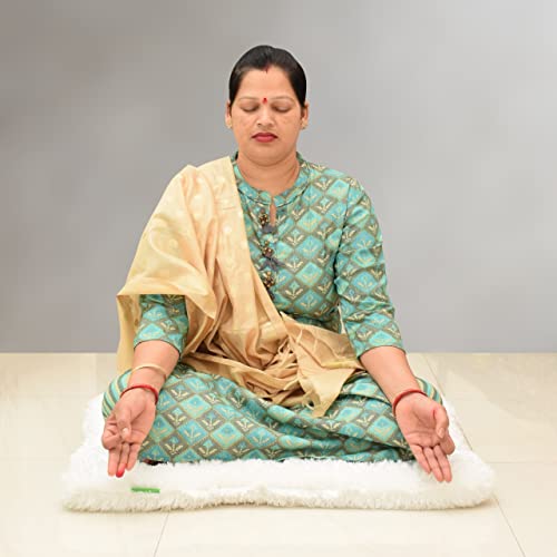 NEXTGO Floor Seat Cushions Yoga Meditation Mat Pooja aasan Soft Extra Comfortable Feather Touch Last Long upto washable material Size 24 x 30 Inch 2 x 2.5 Fit Color White - Image 4