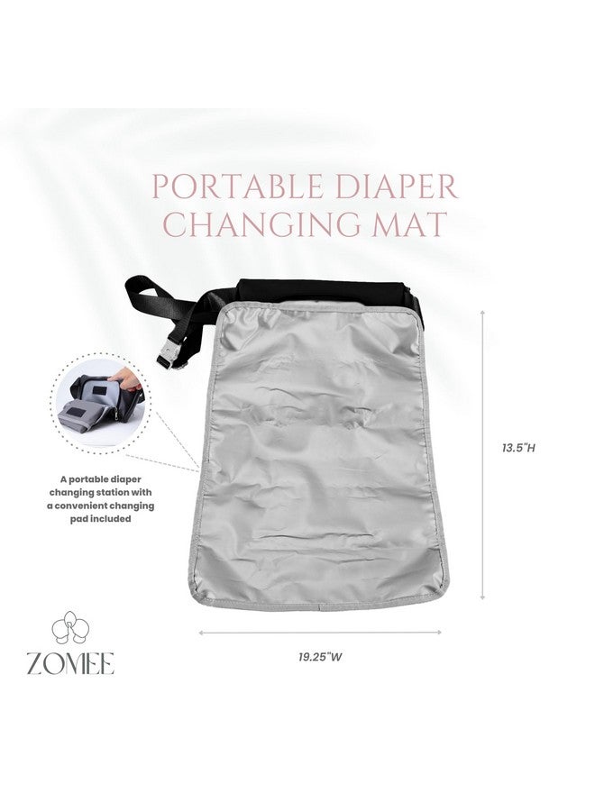 Zomee Multi-Functional Fanny Pack for Wearable Breast Pumps and Portable Diaper Changing Mat- Eco-Friendly and Stylish (BLACK) - Image 4