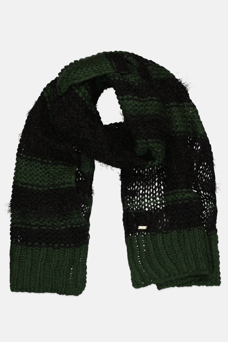 armani Women Stripe Knitted Scarf, Multicolor - Image 1