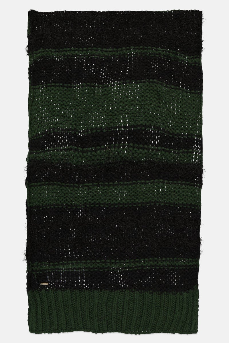 armani Women Stripe Knitted Scarf, Multicolor - Image 2