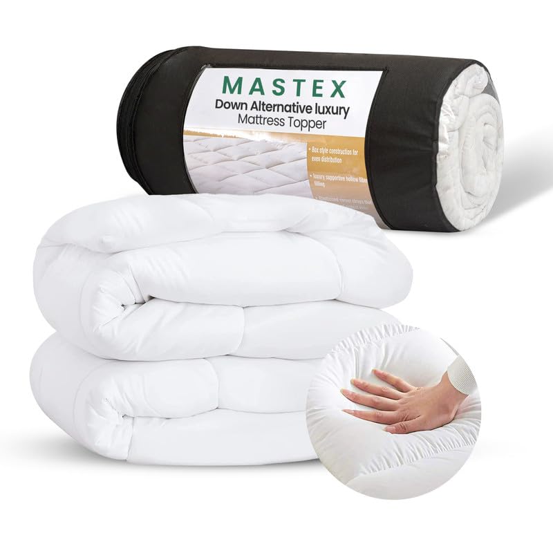 Quilted Mattress Topper  5 CM Thick  Strong Elastic Bands Fits Up to 40 CM Premium Hollow Fiber Filling  Small Double Bed 122X190cm